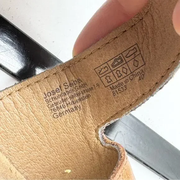 Josef Seibel Hailey 33 Strappy Hook & Loop Leather Wedge Sandals Carmel Brown 40 - Picture 12 of 12